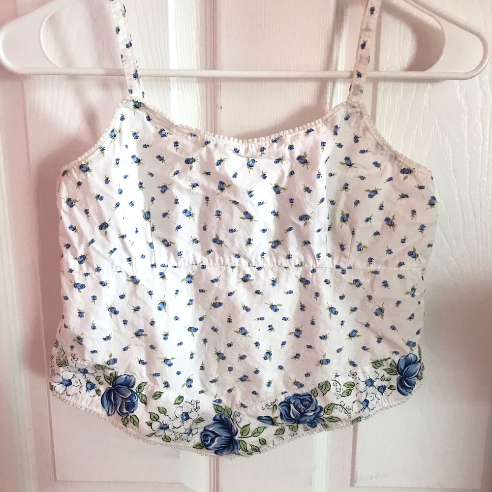 Y2K Cropped Rosebud Tank Top
